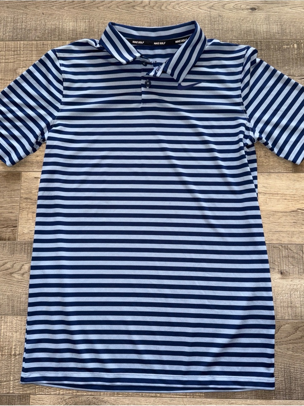 Nike Boys' youth large Blue Striped Polo Shirt